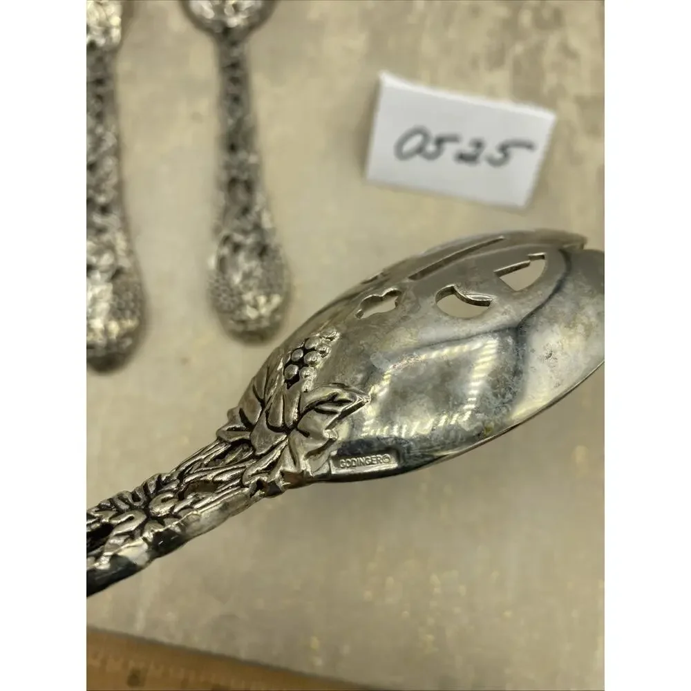 Godinger Made for Neiman Marcus, Grapevine Silver Plated 3 Piece Serving Set 9”